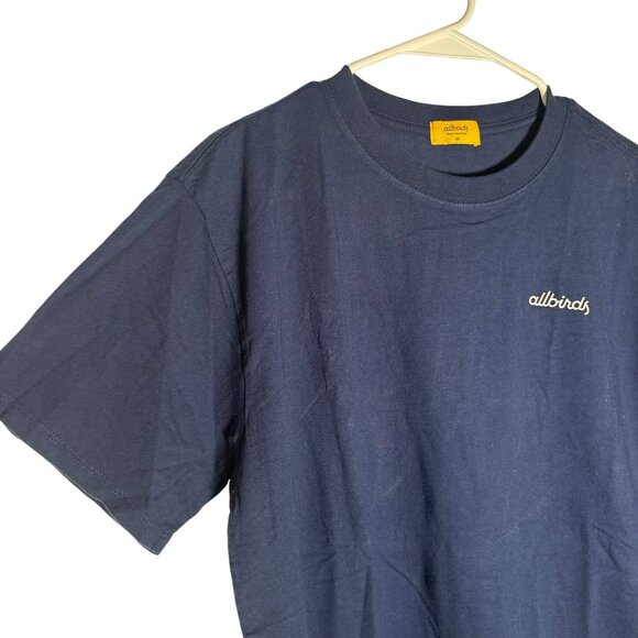 Allbirds Allgood Cotton Logo Tee Men's Size Medium in Deep Navy Blue NWT! - Picture 2 of 5